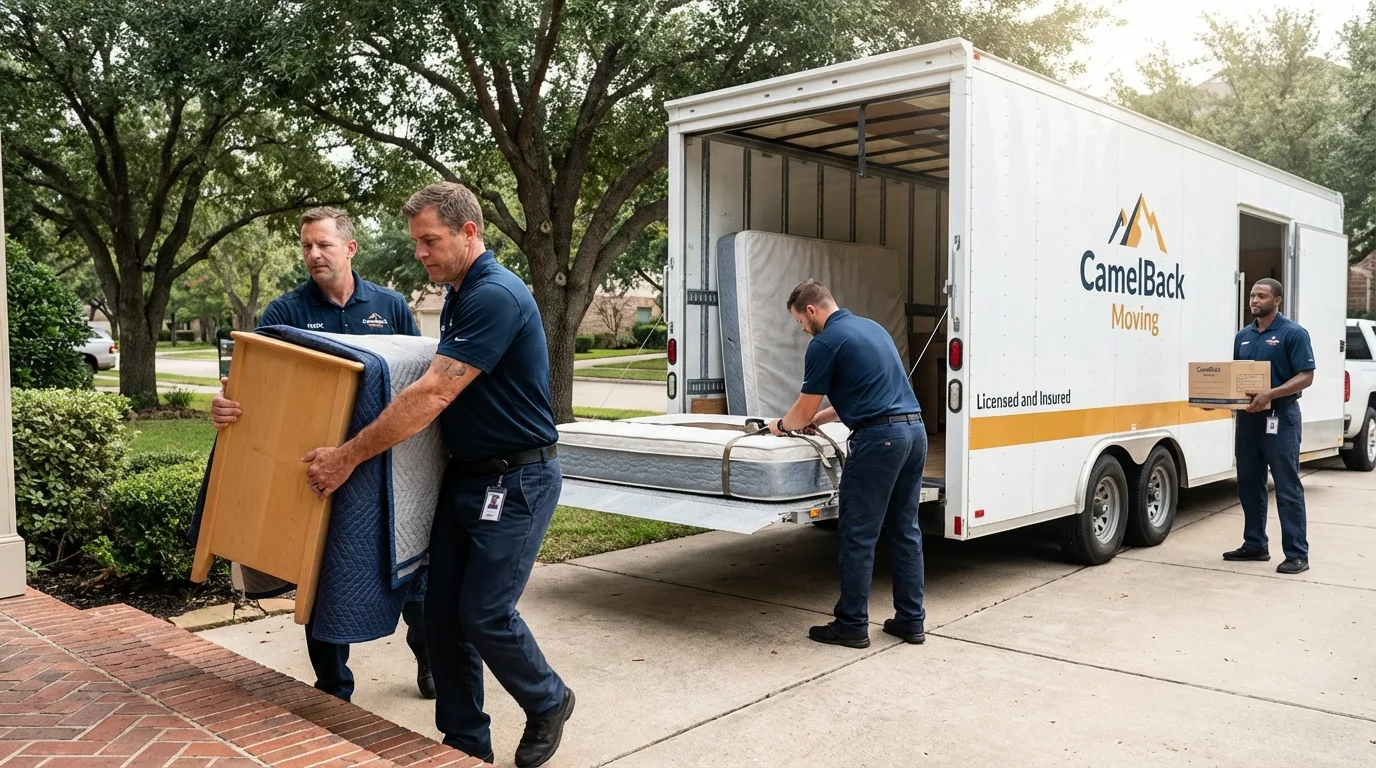 Crew loading residential truck for cross-state move from Streator, IL